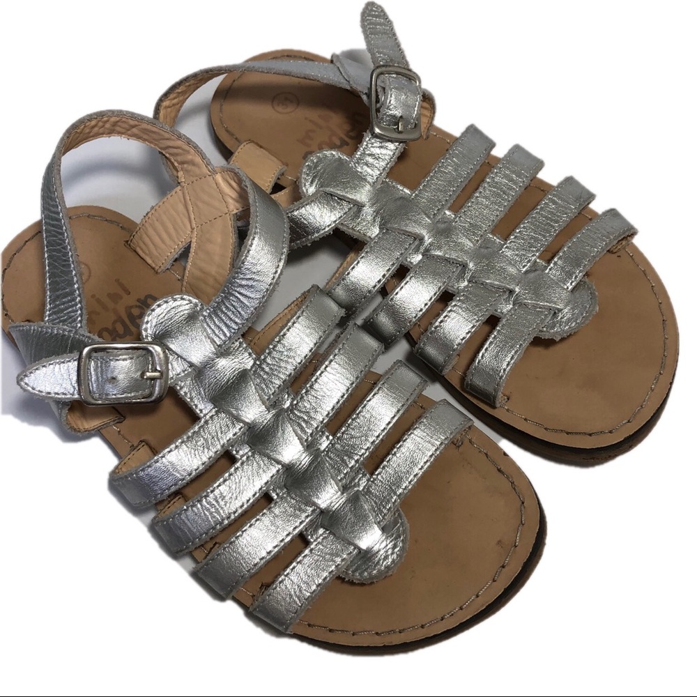 Mini Boden Silver Girls Sandals Size 31